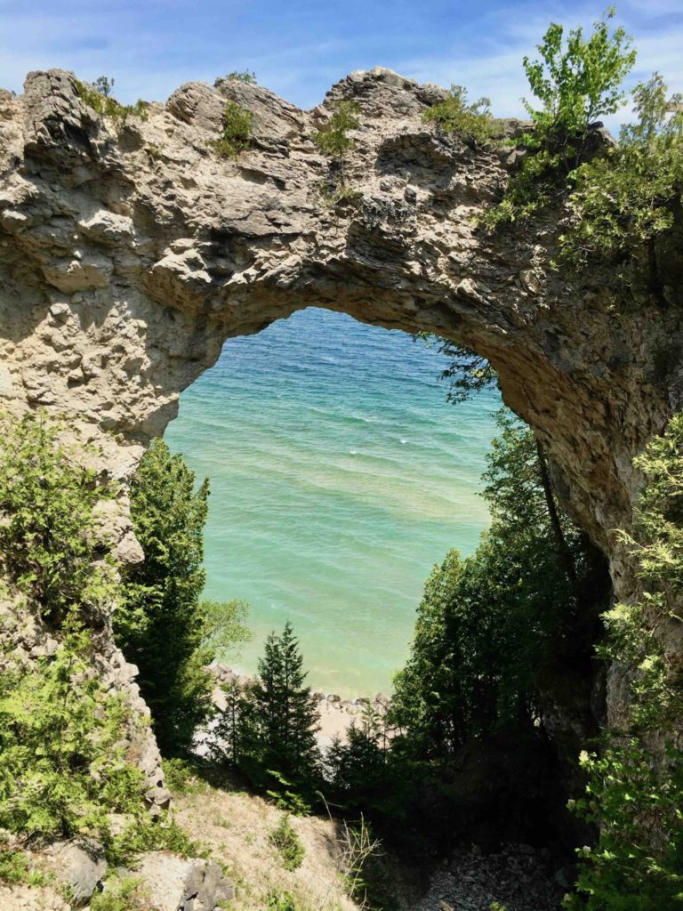 Arch Rock, one of the many limestone formations on the island.