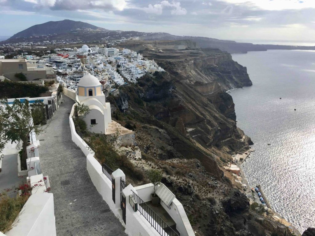 Looking back towards Fira.