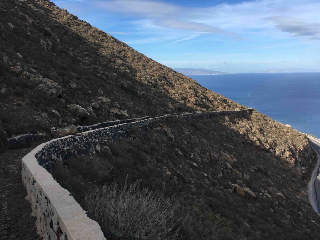 At the fork in the road, the easy path leads off to the right.