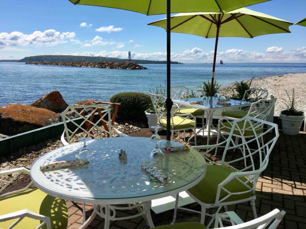 Waterfront dining at the Carriage House restaurant.