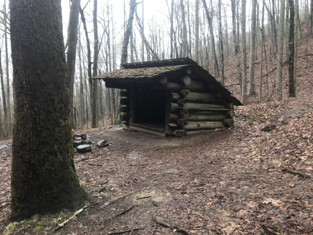An older shelter on the trail; we did not stay here