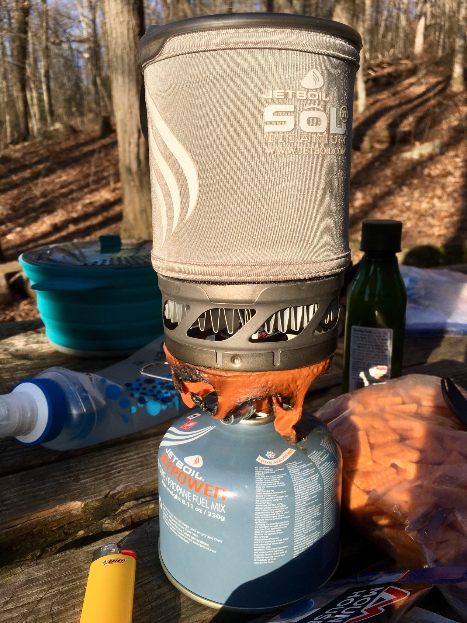 Our Jetboil after the accident.