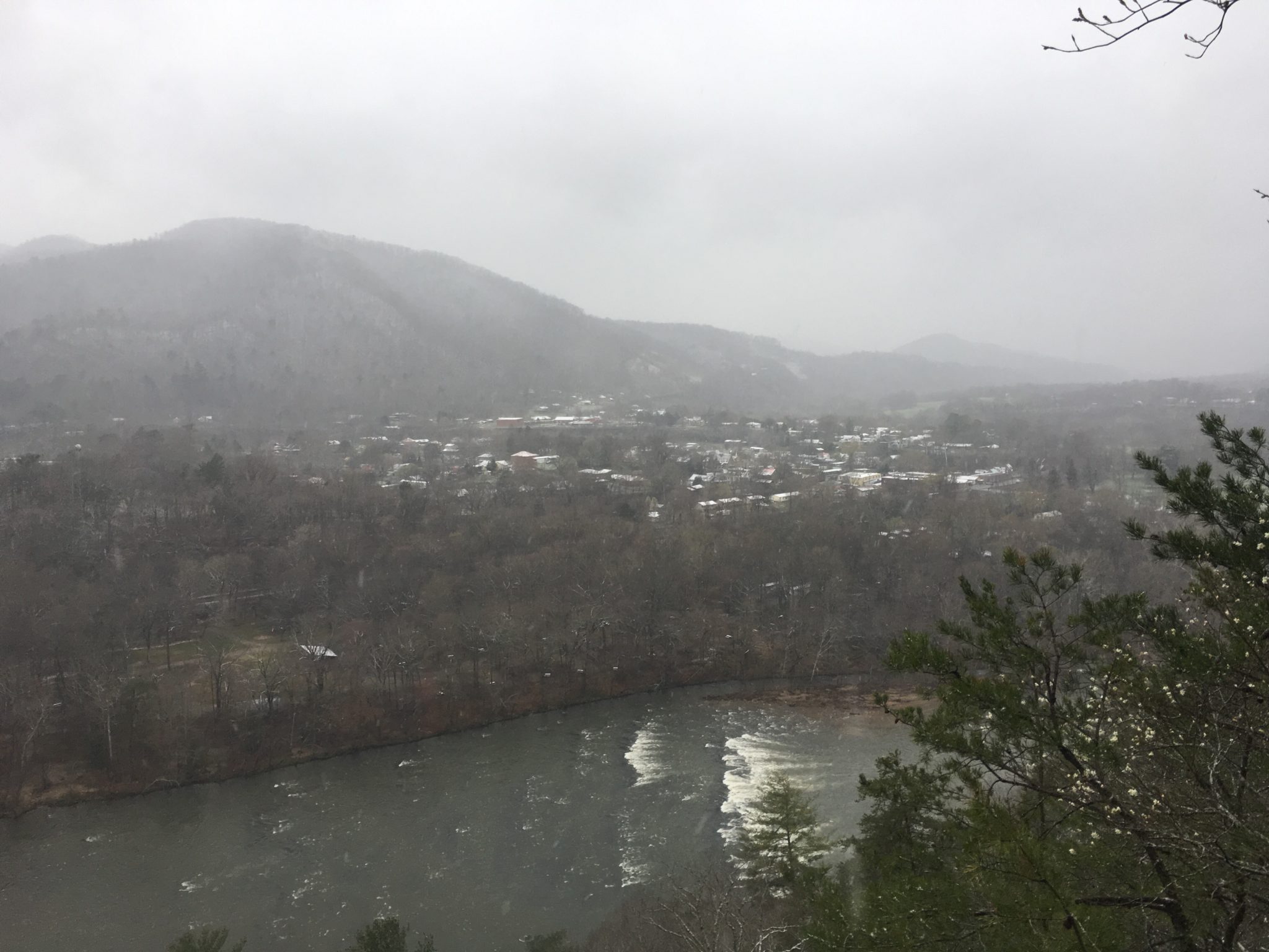 Looking down at Hot Springs from Lovers Leap