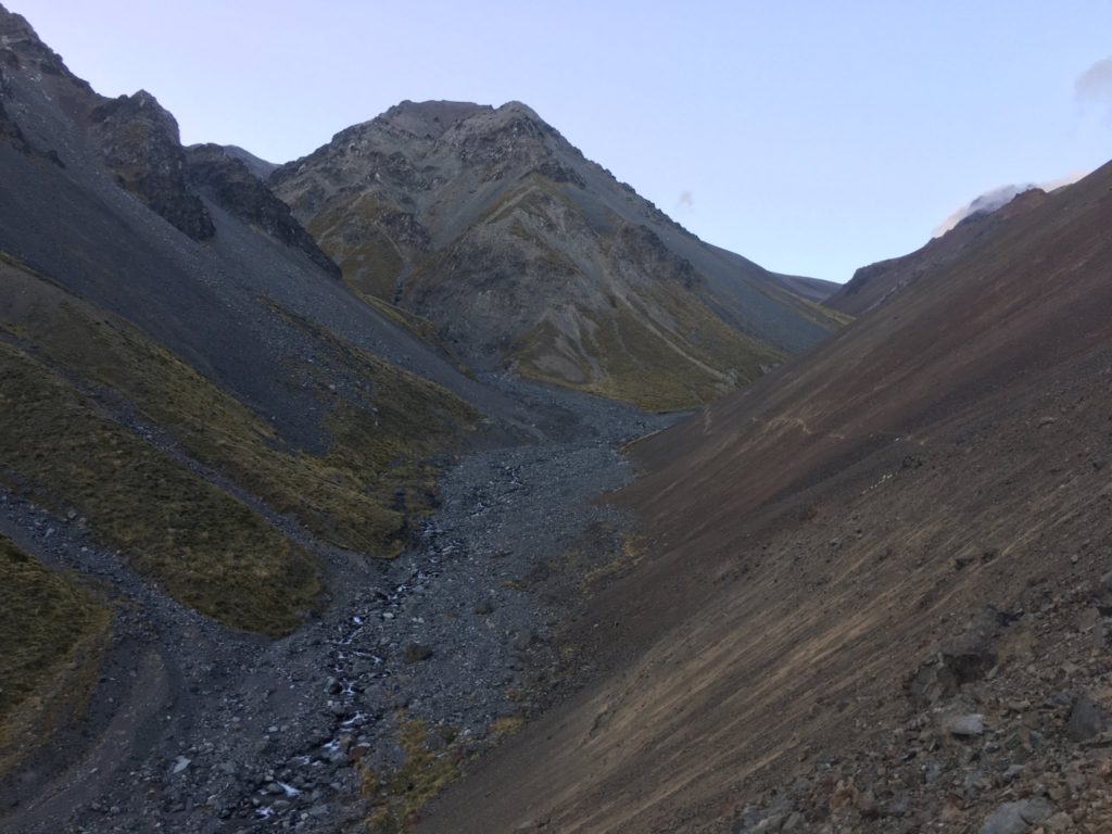 The trail takes us farther into the valley before turning left into another valley