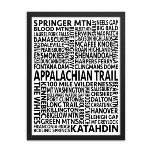 Appalachian Trail Framed Word Art