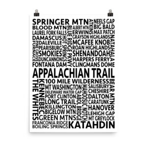 Appalachian Trail Word Art Poster
